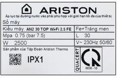Bình nóng lạnh Ariston 30 lít AN2 30 TOP WIFI 2.5 FE