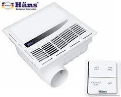 Quạt sưởi âm trần HANS HAR (2000w - Có điều khiển Thổi nóng - Hút mùi)