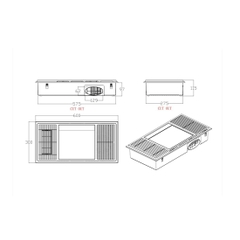 Quạt thổi nóng âm trần đa năng HANS HA2 (2130w - Có điều khiển - Thổi nóng - Hút mùi - Chiếu sáng