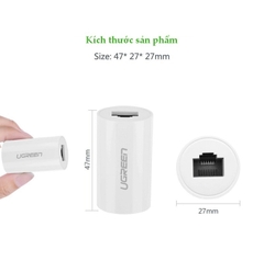 Đầu RJ45 nối dây mạng network Keystone Jack In-Line Coupler Female to Female màu Trắng UGREEN 20391