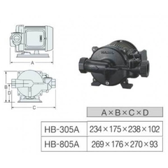 Máy bơm tăng áp điện tử Hanil HB 805A (600w) - Nhập khẩu Hàn Quốc