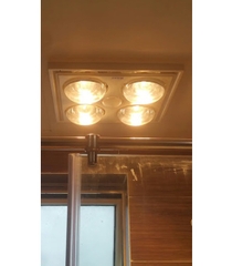 Đèn sưởi nhà tắm 4 bóng âm trần kết hợp quạt thông gió HANS H4B (1180W)
