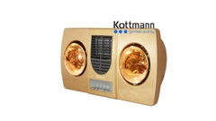 Đèn Sưởi Nhà Tắm Kottmann K2B-HW-G - 2 Bóng -Thổi nóng - Treo tường (550W - BH 3 năm)
