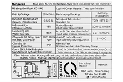 Máy lọc nước RO nóng nguội lạnh 11 lõi Hydrogen Kangaroo KG11A2