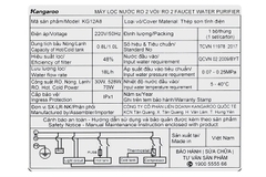 Máy lọc nước RO nóng nguội lạnh Hydrogen Kangaroo Sumire KG12A8 12 lõi