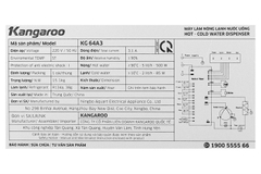 Cây nước nóng lạnh Kangaroo KG64A3