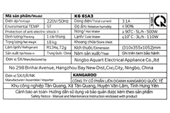 Cây nước nóng lạnh Kangaroo KG65A3 720W