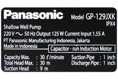Máy bơm chân không hút đẩy Panasonic GP 129JXK 125W