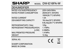 Máy hút ẩm Sharp DW-E16FA-W