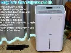 Máy hút ẩm Taijutsu AD-25R134E-W (220V - 100m2 - 25 lít/ngày)