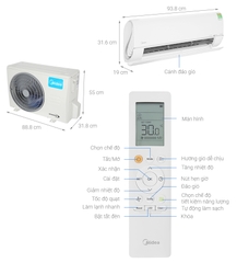 Điều hòa Midea 2 chiều 12000BTU inverter Wifi MSMTII-13HRFN8