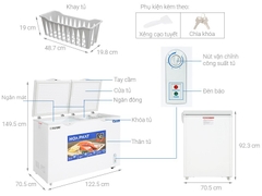 Tủ đông Hòa Phát inverter - 271 lít - 2 ngăn - dàn Đồng - HPF BD8271