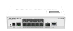 Switch Mikrotik CRS212-1G-10S-1S+IN with 1x RJ45, 10x SFP, 1X SFP+, LCD, RouterOS