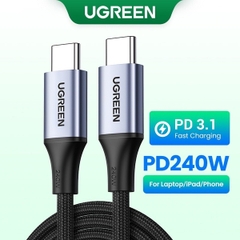 Cáp sạc, dữ liệu USB Type-C to Type-C dài 2M bọc dù hỗ trợ PD 240W Ugreen 90440