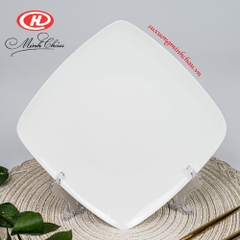 Đĩa Vuông Sứ Minh Châu Cao Cấp Trắng Trơn Nhiều Size