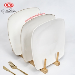 Đĩa Vuông Sứ Minh Châu Cao Cấp Trắng Trơn Nhiều Size