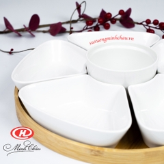 Bộ hoa mặt trời sứ Minh Châu cao cấp trắng trơn