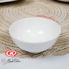 Bát Chấm Sứ Xương Sứ Minh Châu Trắng Trơn - BONE - C03