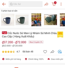 Cốc Nước Sứ Men Lỳ Nhám Sứ Minh Châu Cao Cấp ( Hàng Xuất Khẩu)