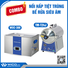 Combo Nồi Hấp TM-T24J Và Bể rửa siêu âm WUC-300 | Khoảng 24 Triệu