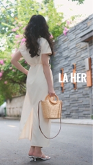 LA HER Đầm lệch vai