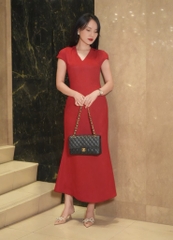 ĐẦM BLOOM SUÔNG CỔ TIM TAY SÒ - COTTON XƯỚC