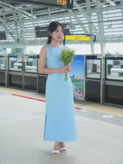 LAHER - Đầm suông xanh cốm