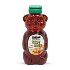 Mật Ong Hữu Cơ Nguyên Chất Kirkland Signature - Organic RAW Honey Bear 100% U.S. Grade A, Chai 680g (1 Lb. 8 Oz.) 24 Oz.