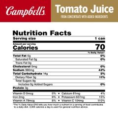 Nước Ép Cà Chua Campbell's Tomato Juice, Lon 340 mL (11.5 Fl. Oz.) [NON-GMO]