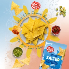 Snack Tortilla Chip Giòn Vị Muối Biển Poco Loco Tortilla Crispy Salted, Gói 200g