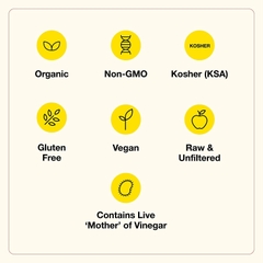 Giấm Táo Hữu Cơ Bragg, Có Con Giấm Organic Apple Cider Vinegar with The 'Mother', Raw-Unfiltered, Chai 473ml