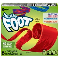 Kẹo Dẻo Cuộn Vị Dâu, Berry, Mâm Xôi Fruit By The Foot , Hộp 6 Cuộn , Hộp 128g