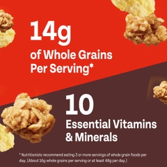 Ngũ Cốc Ăn Sáng Yến Mạch Mật Ong Post Honey Bunches of Oats Honey Roasted Breakfast Cereal, with Granola Clusters and Sliced Almonds, Family Size Cereal, Hộp 510g (1 Lb. 2 Oz.) 18 Oz.