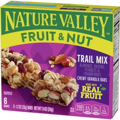 Thanh Ngũ Cốc Trái Cây, Hạt Nature Valley Fruit & Nut Trail Mix Chewy Granola Bar, Hộp 6 Thanh x 35g