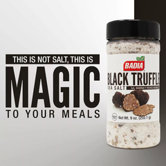Muối Biển Nấm Badia Black Truffle Sea Salt, Hộp 255.1g (9 Oz.)