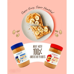 Bơ Đậu Phộng Mềm Mịn Không Đường Yogood No Added Sugar Smooth Peanut Butter, Hộp 453g