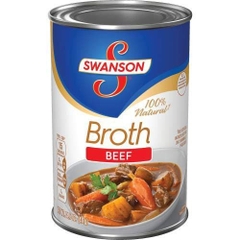 Nước Dùng Bò 100% Nguyên Liệu Tự Nhiên Không Bột Ngọt Swanson Beef Broth, Lon 411g (14.5 Oz.)