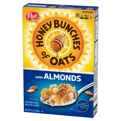 Ngũ Cốc Ăn Sáng Yến Mạch Mật Ong Với Hạnh Nhân Post Honey Bunches of Oats with Almonds Breakfast Cereal with Granola Clusters, Hộp 340g