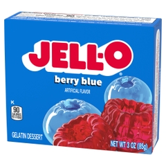 Bột Thạch Vị Berry Blue Jell-O Berry Blue Gelatin, Hộp 85g
