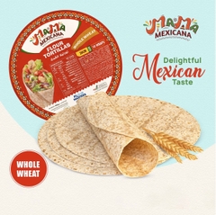 Vỏ Tortilla Nguyên Cám Tortilla Whole Wheat Mama Mexicana (Size 20cm), Gói 10 Vỏ (Gói 450g)