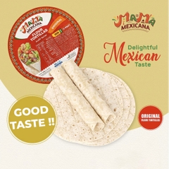 Vỏ Bánh Tortilla Truyền Thống Mama Mexicana Flour Tortilla Original (Size 20cm), Gói 10 Vỏ (Gói 450g)