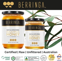 Mật Ong Nguyên Chất Hữu Cơ Berringa Raw Eucalyptus Honey Organic, Lọ 500g