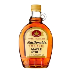 Siro Lá Phong Dùng Cho Bánh MacDonald’s Grade A Amber Color, Rich Taste 100% Pure Maple Syrup, Chai 370 mL (12.5 Fl.Oz)