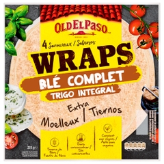 Vỏ Bánh Tortillas Nguyên Cám Thuần Chay Old El Paso Vegan Tortilla Wraps Wholegrain, Túi 233g (4 Vỏ)