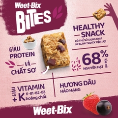 Bánh Ngũ Cốc Ăn Sáng Weet-Bix Bites Vị Dâu Rừng Giàu Chất Xơ Ít Đường, Hộp 500g