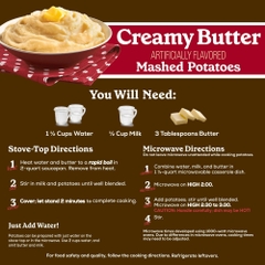 Khoai Tây Nghiền Bơ Kem Betty Crocker Creamy Butter Mashed Potatoes, Gói 113g (4 Oz.)