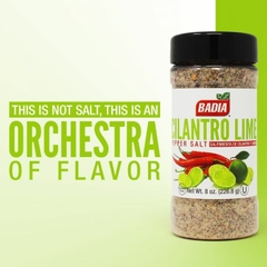 Muối Ớt Tiêu Ngò Chanh Badia Cilantro Lime Pepper Salt - Kosher, Chai 226.8g