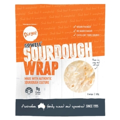 Vỏ Tortilla Ăn Kiêng, Ít Carb, Không Đường, Giàu Chất Xơ Sourdough Wrap Diego's , Gói 320g (Gói 8 vỏ)