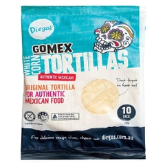 Vỏ Tortilla Ăn Kiêng Từ Bột Ngô Trắng Diego's White Corn Masa Tortillas Size 17cm, Gói 280g (10 Vỏ)
