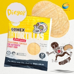 Vỏ Tortilla Ăn Kiêng Ngô Vàng Diego's Yellow Corn Tortillas Vegan Size 15cm, Gói 276g (Gói 12 Vỏ)